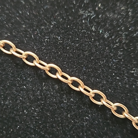 NRT Rose Gold Tone Pendant w/ Purple, Blue & Clear Rhinestones on 30" Chain - Picture 4 of 8